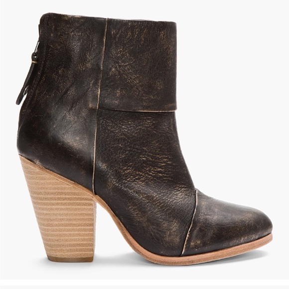 • Rag & Bone • Leather Distressed Ankle Heeled Booties Brown 39 / 9 Women’s - Picture 1 of 5